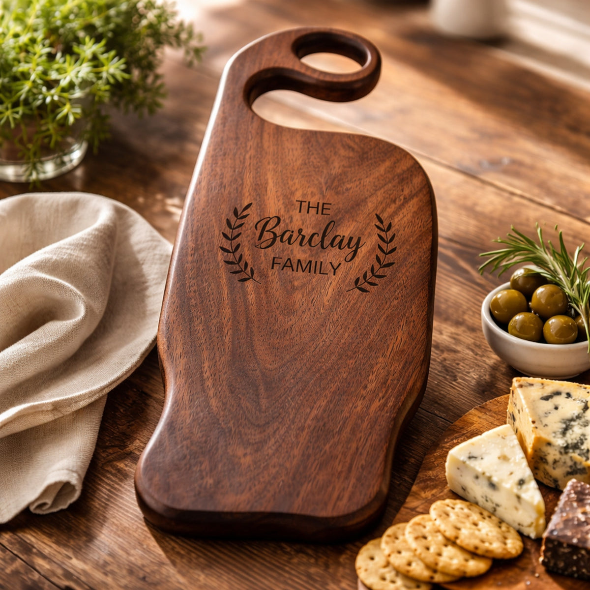 Walnut Charcuterie Board with Personalization (+$20)