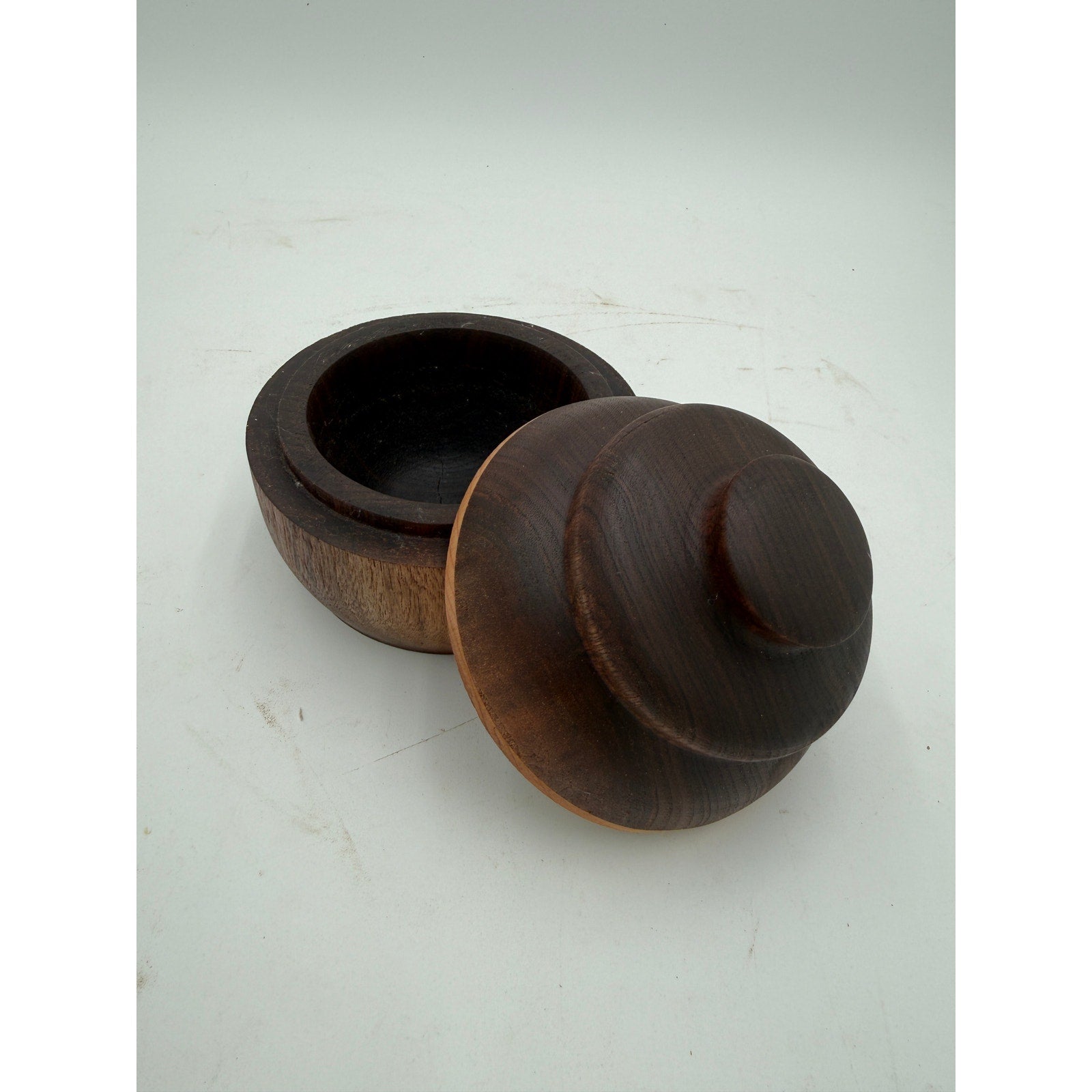 Hand Turned Walnut Lidded Box with Maple Trim, 4.5 x 4.5, catchall storage, jewelry holder, hand crafted gift