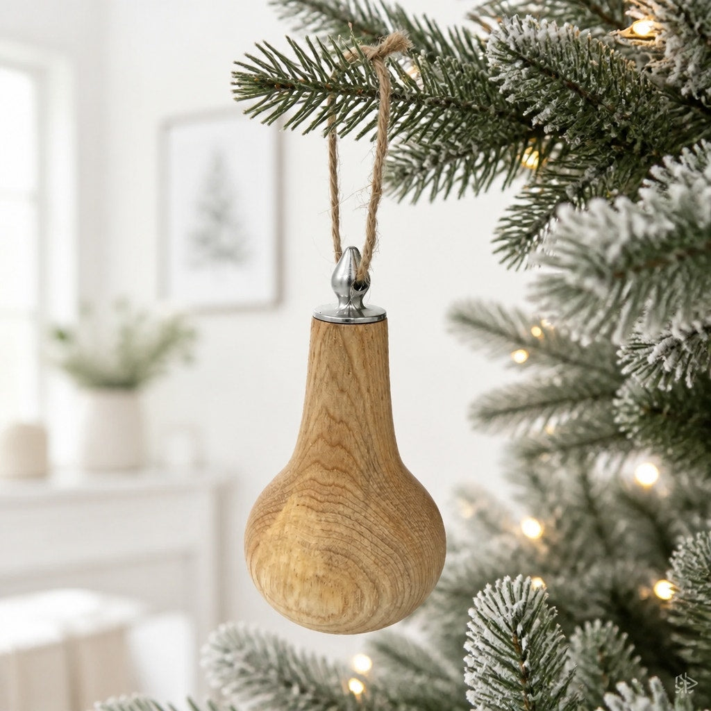 Hand Turned Wooden Christmas Ornament, One of a Kind, Artisan Holiday Decor, 2.5 to 7 Inches