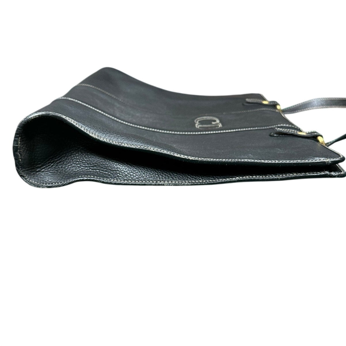 Christian Dior Vintage Black Leather Shoulder Bag