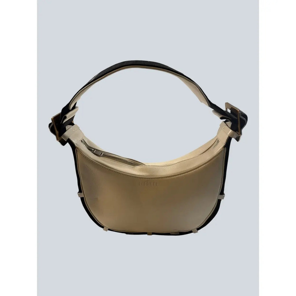 Dion Lee White & Black buffed leather bag. - White & Black