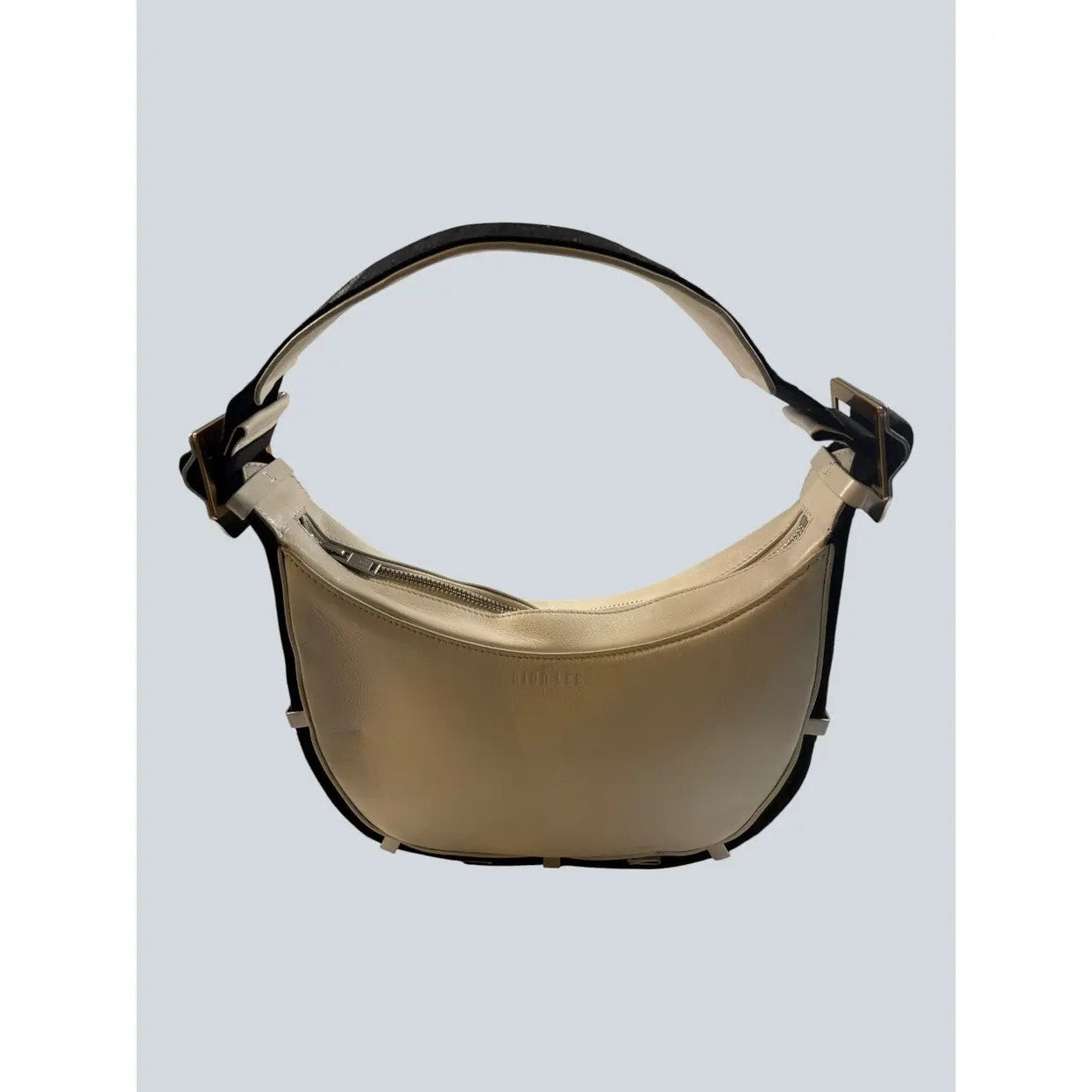 Dion Lee White & Black buffed leather bag. - White & Black