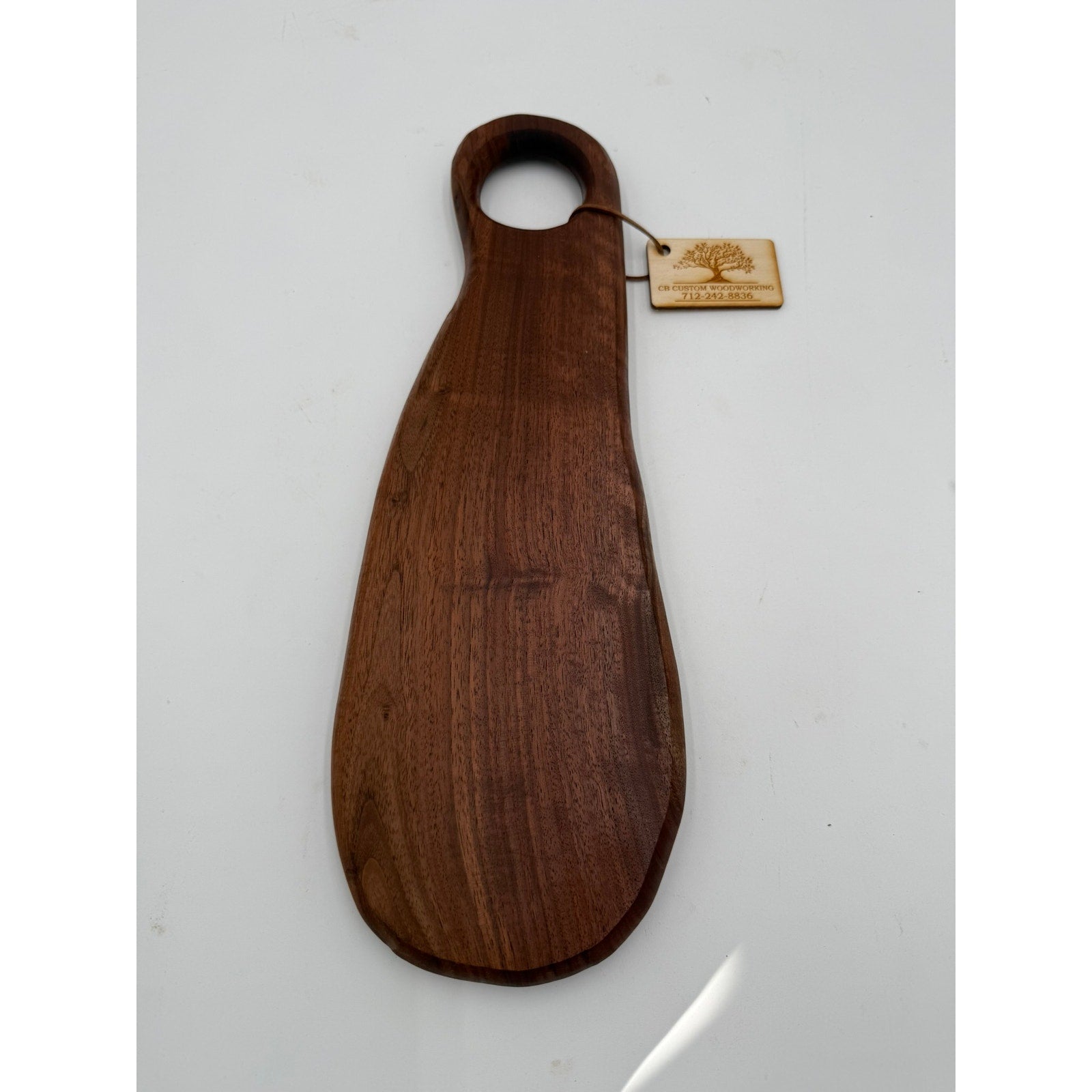Walnut Oval Charcuterie Board with Handle, 15.5 x 5.25 x 1, beautiful grain, serving and display, functional kitchen decor