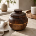 Hand Turned Walnut Lidded Box with Maple Trim, 4.5 x 4.5, catchall storage, jewelry holder, hand crafted gift