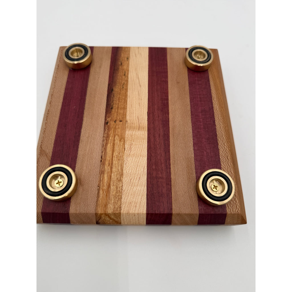 Handcrafted Edge Grain Cutting Board, Sycamore Maple, Purple Heart, SKU 1482