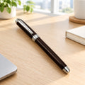 Mistrel Rollerball Pen in Walnut Burl, Black Titanium, Hand Turned, SKU 1566