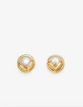 7557 - F is Fendi Pearl & Gold-tone Earrings - New - Image 1