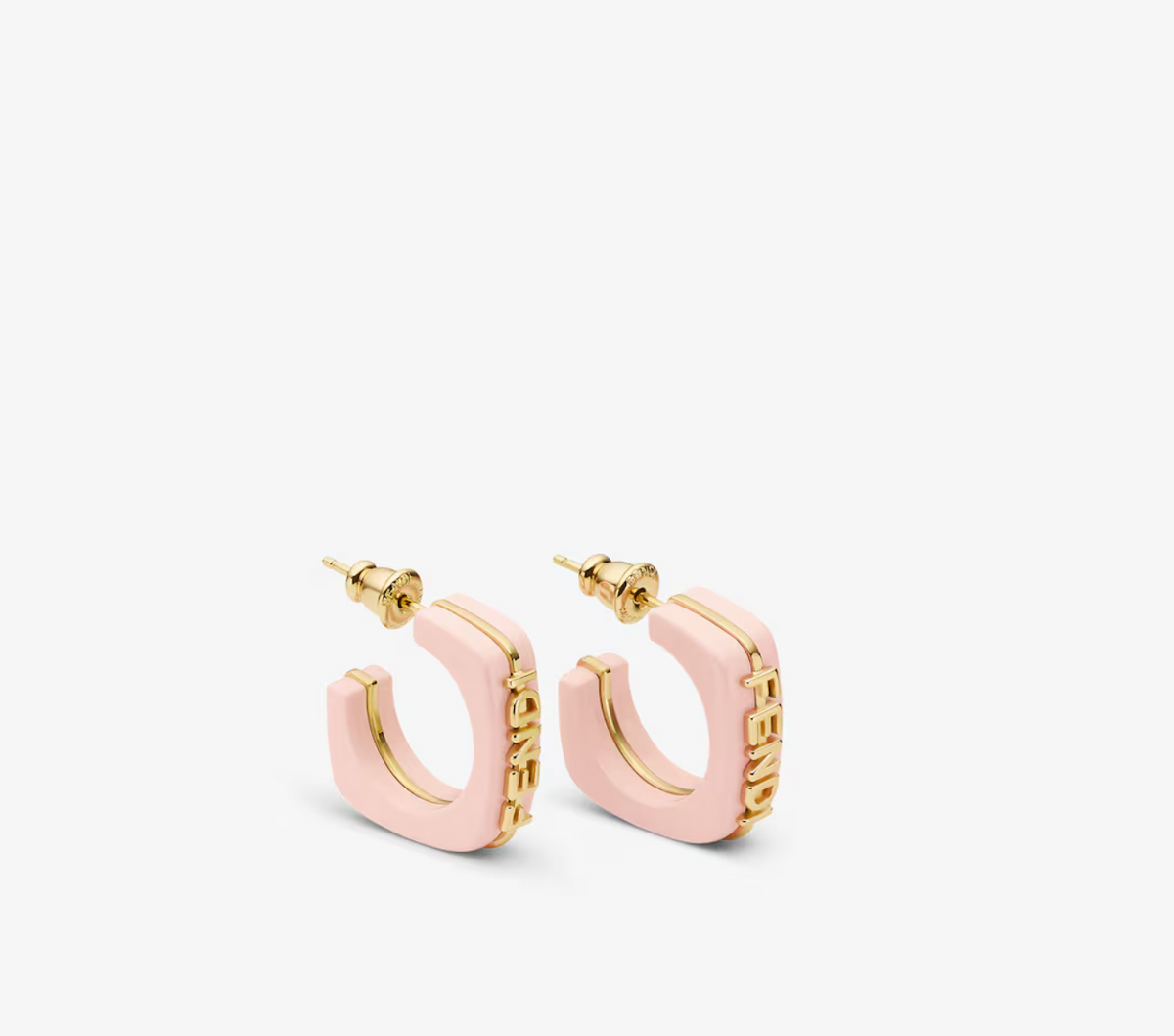 7561 - Fendigraphy Pink Hoop Earrings - New - Image 1