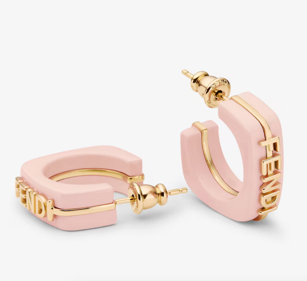 7561 - Fendigraphy Pink Hoop Earrings - New - Image 2