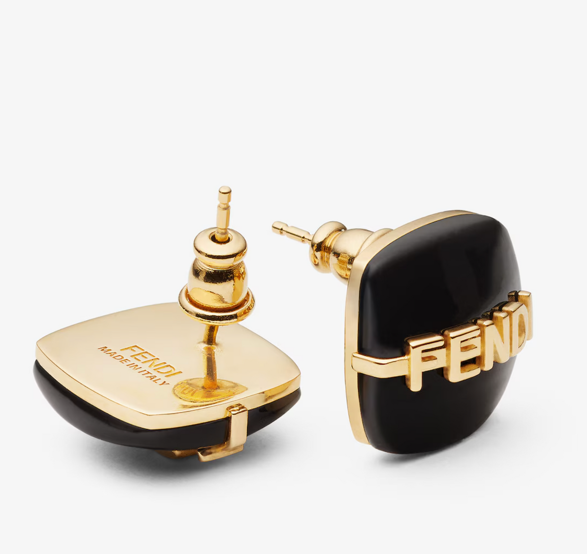 7563 - Fendigraphy Earrings Black & Gold-Tone - New - Image 2