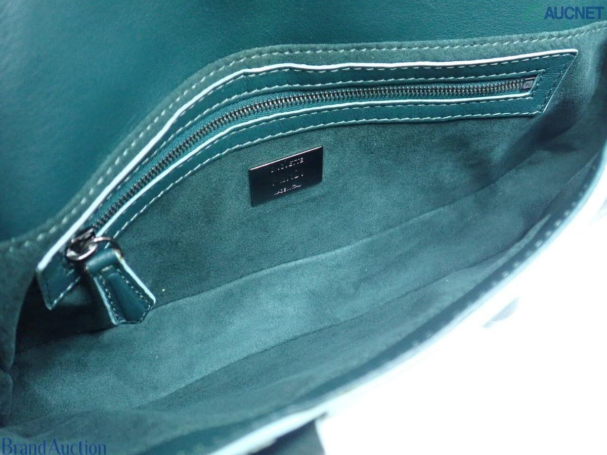 7597 - Fendi Waves Baguette Leather Shoulder Bag Dark Green - Image 10