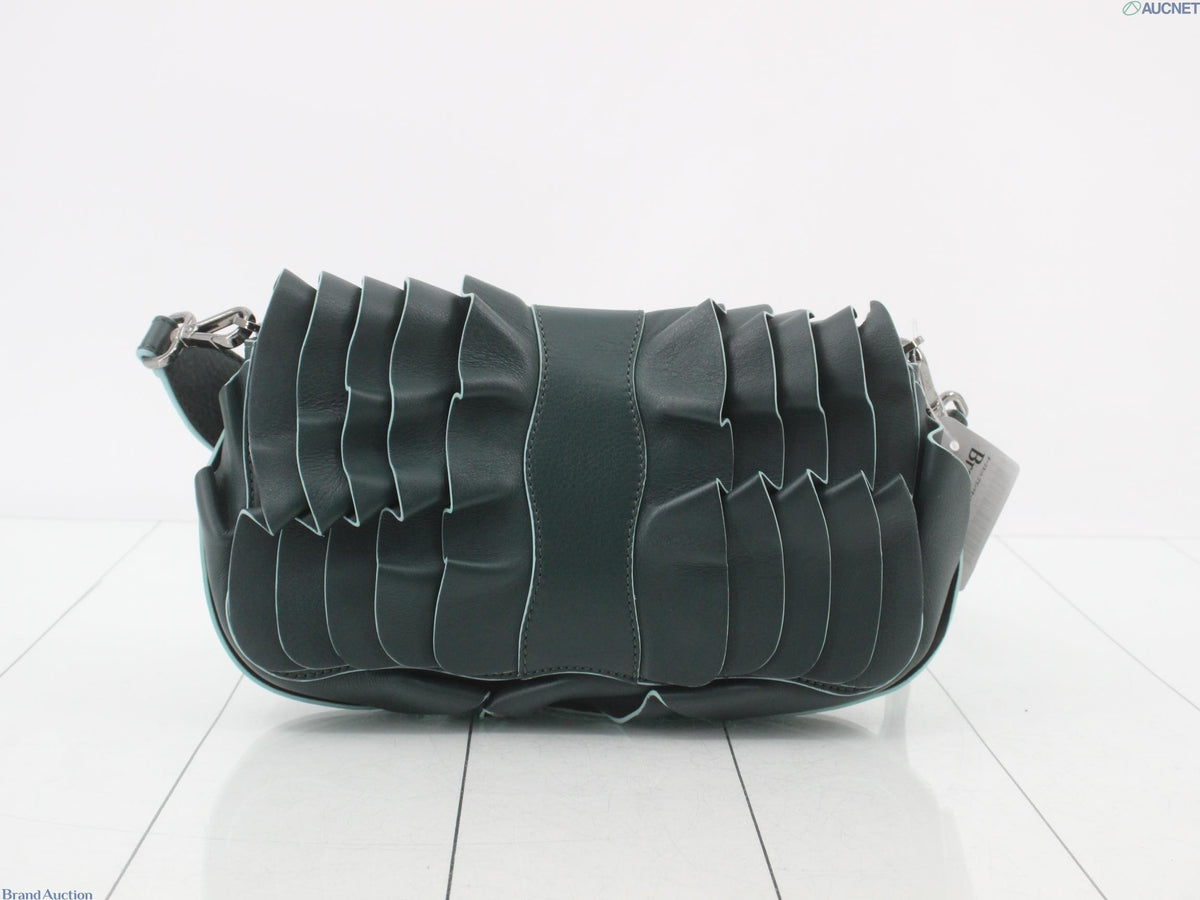 7597 - Fendi Waves Baguette Leather Shoulder Bag Dark Green - Image 2