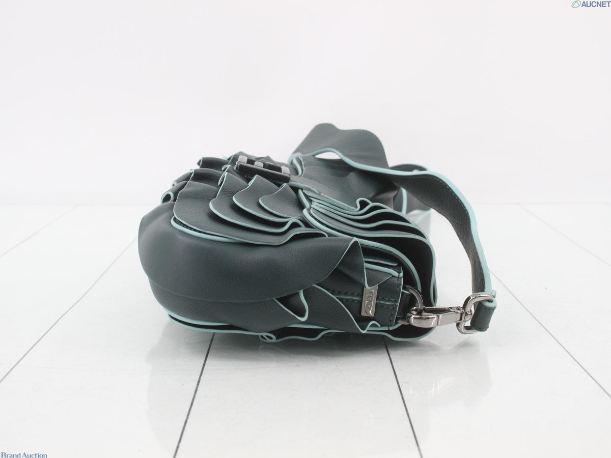 7597 - Fendi Waves Baguette Leather Shoulder Bag Dark Green - Image 3