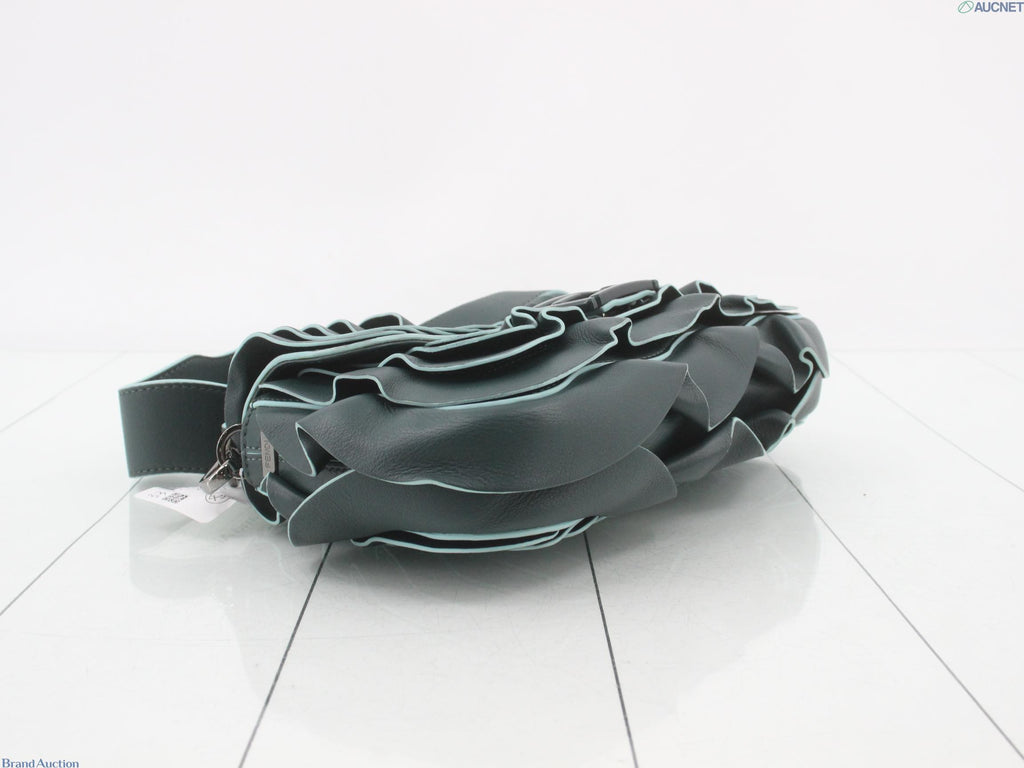7597 - Fendi Waves Baguette Leather Shoulder Bag Dark Green - Image 5