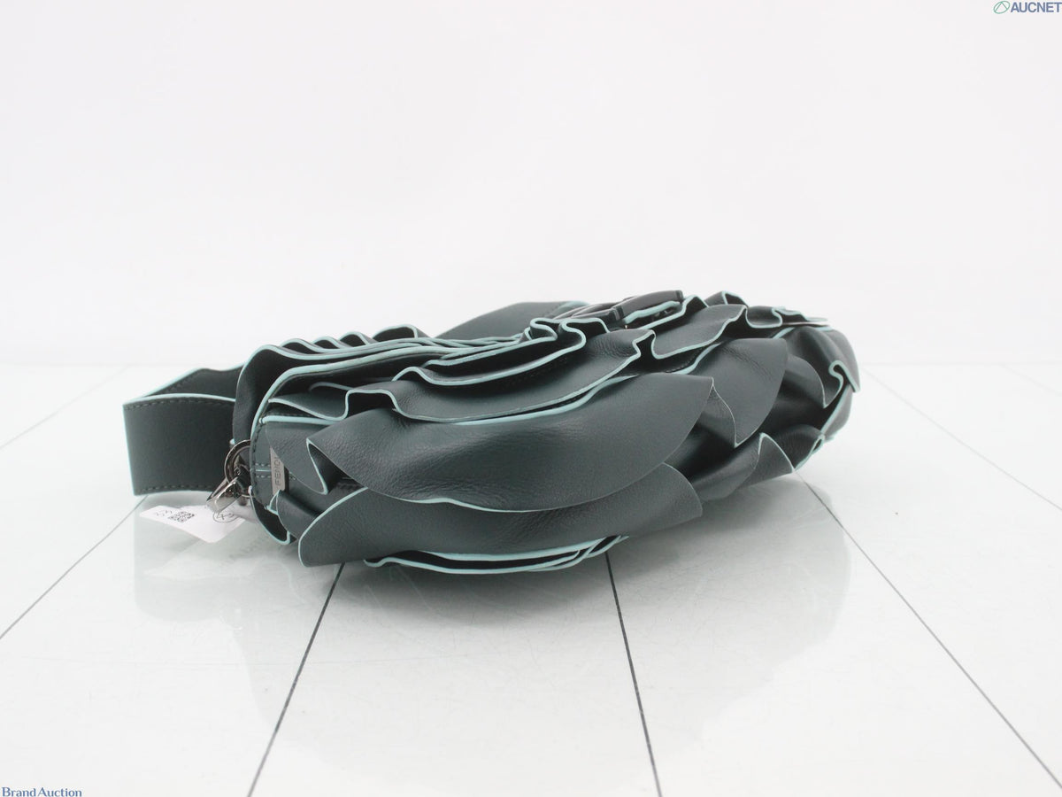 7597 - Fendi Waves Baguette Leather Shoulder Bag Dark Green - Image 5