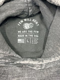 Gray Acid Wash Hoodie Few Will Hunt Graphic Print - Size L / Gray - Image 1