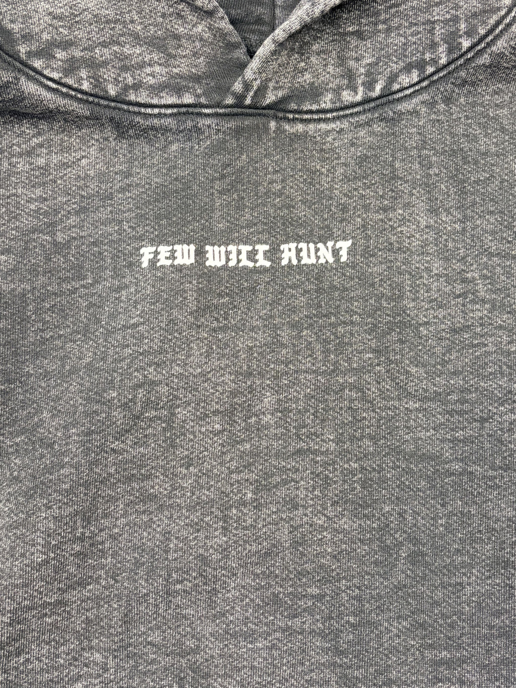 Gray Acid Wash Hoodie Few Will Hunt Graphic Print - Size L / Gray - Image 3
