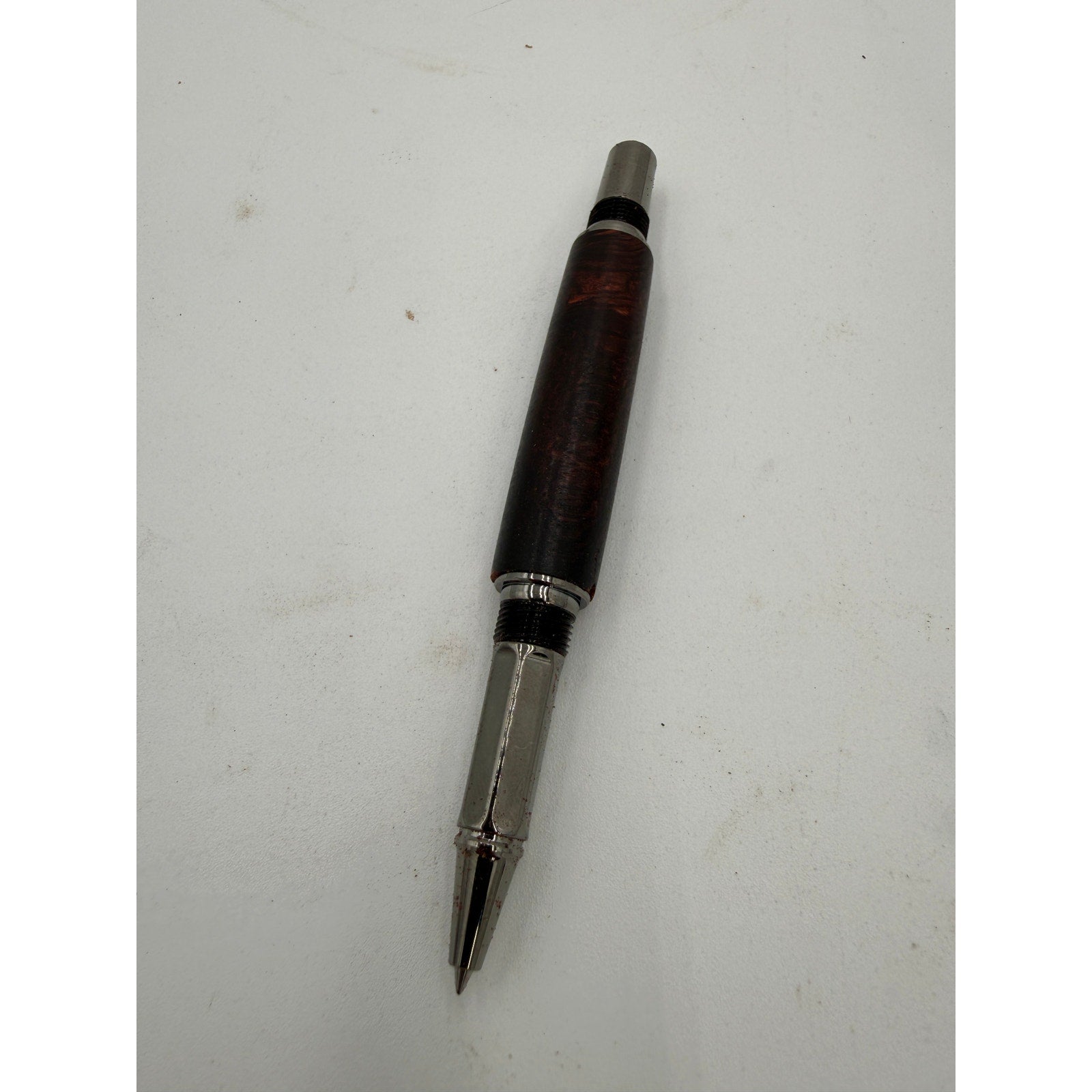 Hand Turned Honduran Rosewood Burl Pen, black titanium hardware, rollerball ink, handcrafted gift, executive writing pen