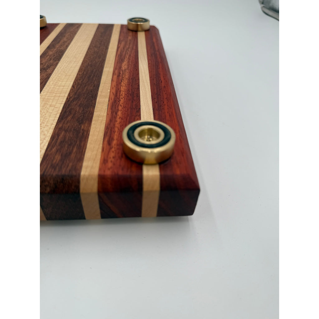 Handcrafted Edge Grain Cutting Board, Padauk Walnut Maple, 11.75 x 7.5 x 1.5 Inches, SKU 1481