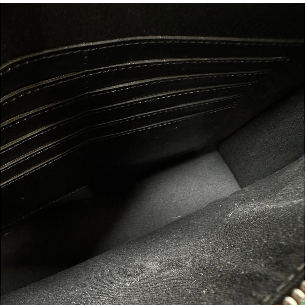 Versace La Greca Leather Messenger Bag Black Grey - New
