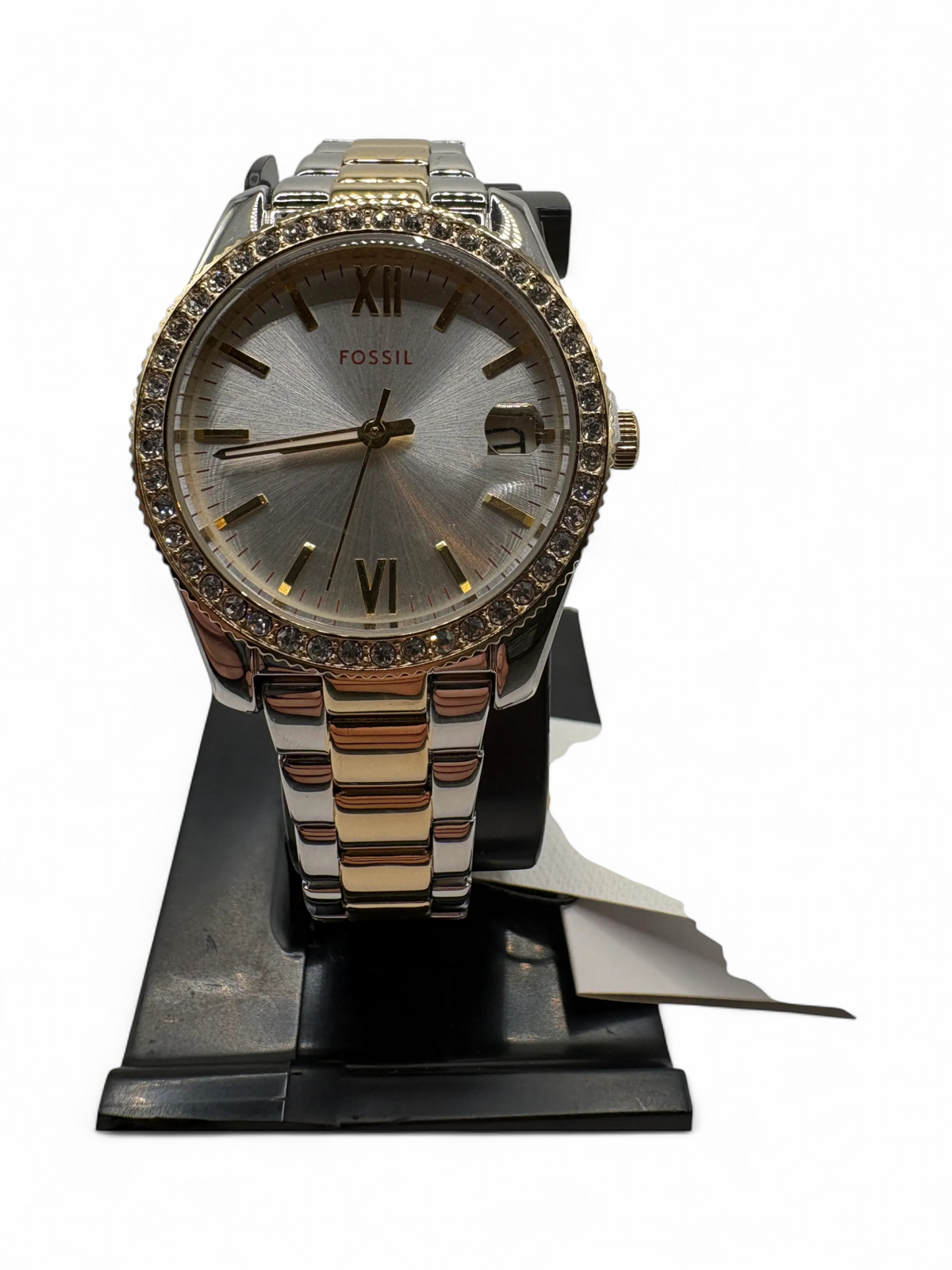 Fossil Scarlette ES4319 Women's Two-Tone Crystal Bezel Date Watch - Image 1