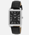 Gianello Black Dial Rectangular Japan Movement 1/10CT TW Watch GNL7802SS - NIB - Image 1