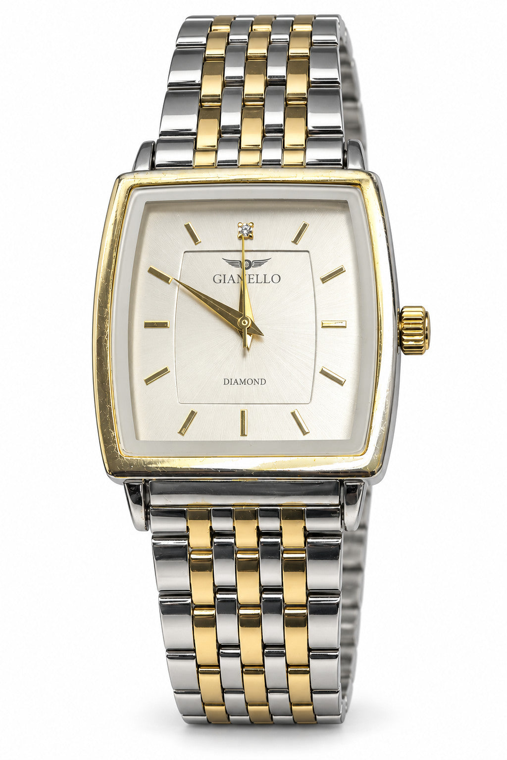 Gianello Bravura Square Two Tone Link Quartz Watch GNL7817TT - Image 1