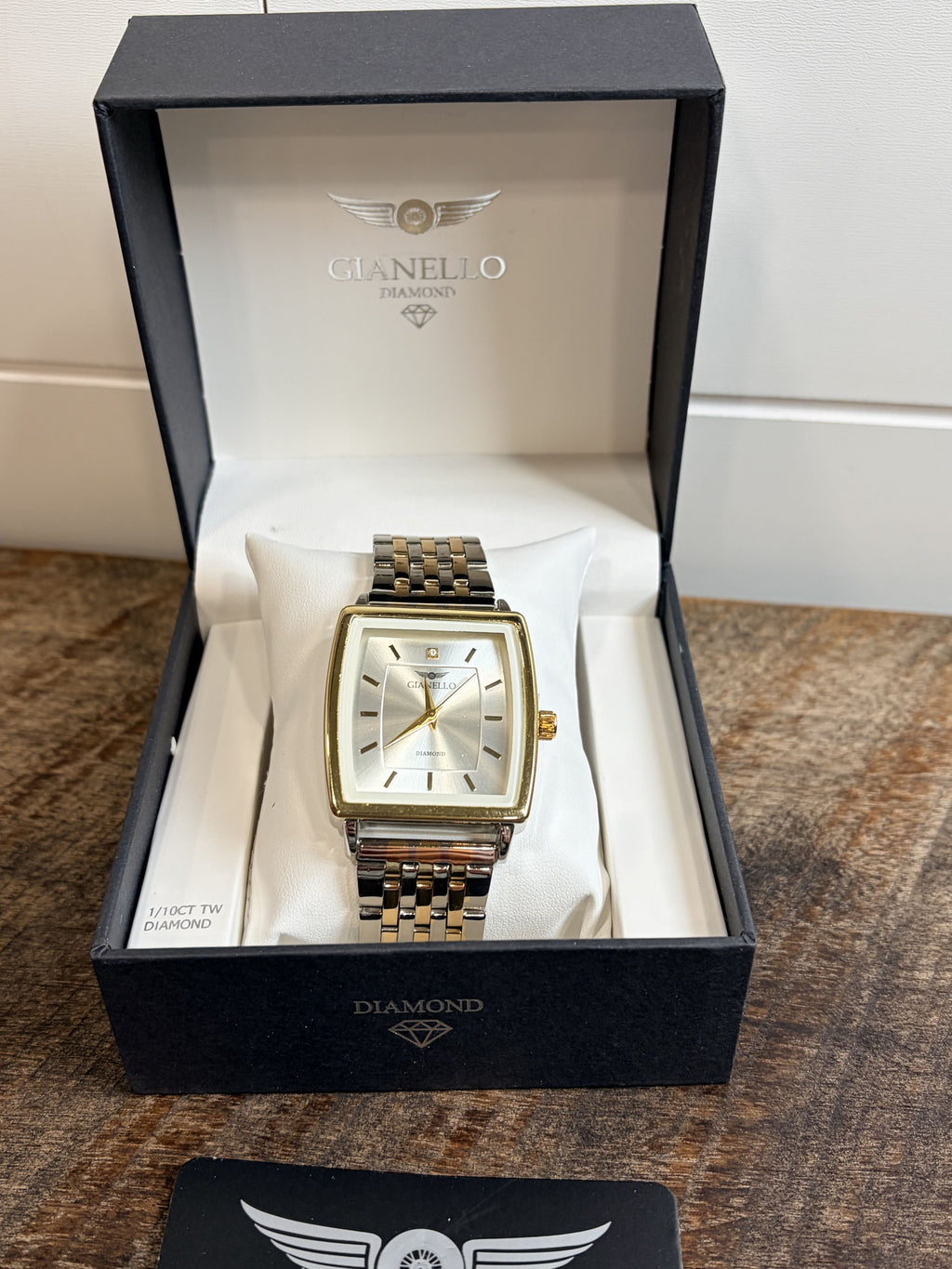 Gianello Bravura Square Two Tone Link Quartz Watch GNL7817TT - Image 2