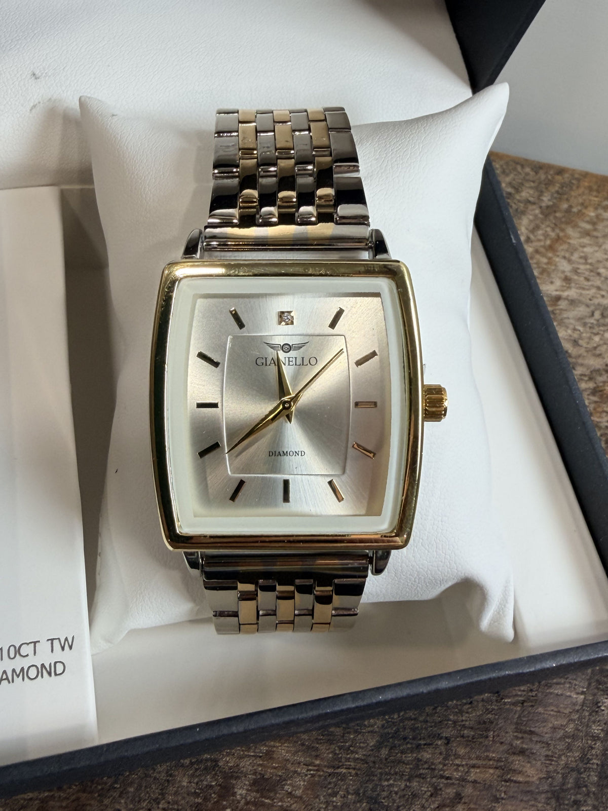 Gianello Bravura Square Two Tone Link Quartz Watch GNL7817TT - Image 7