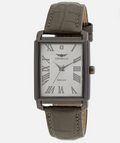 Gianello Gunmetal Gray Leather Diamond Watch GNL7802GN - NIB - Image 1