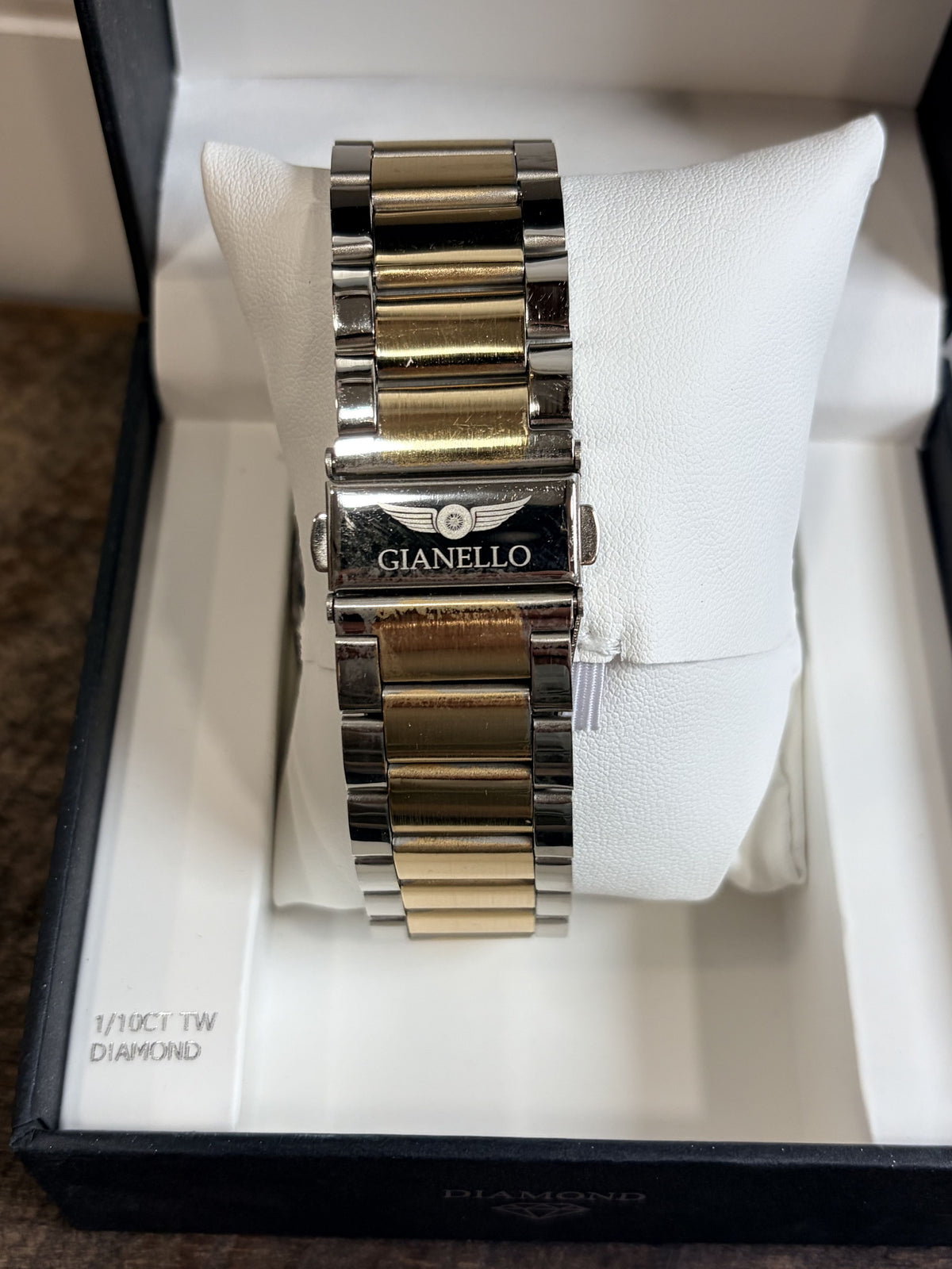 Gianello Lucido Round Two Tone Link Watch Genuine Diamond GNL7816TT - NIB - Image 5