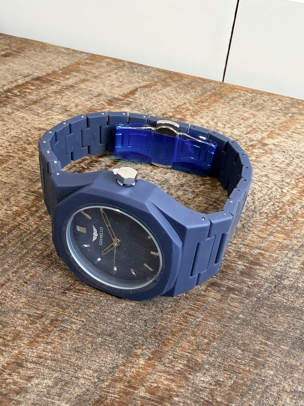 Gianello Metropolitan 40 GNL7936BL Blue Polycarbonate Link Watch - NIB - Image 4