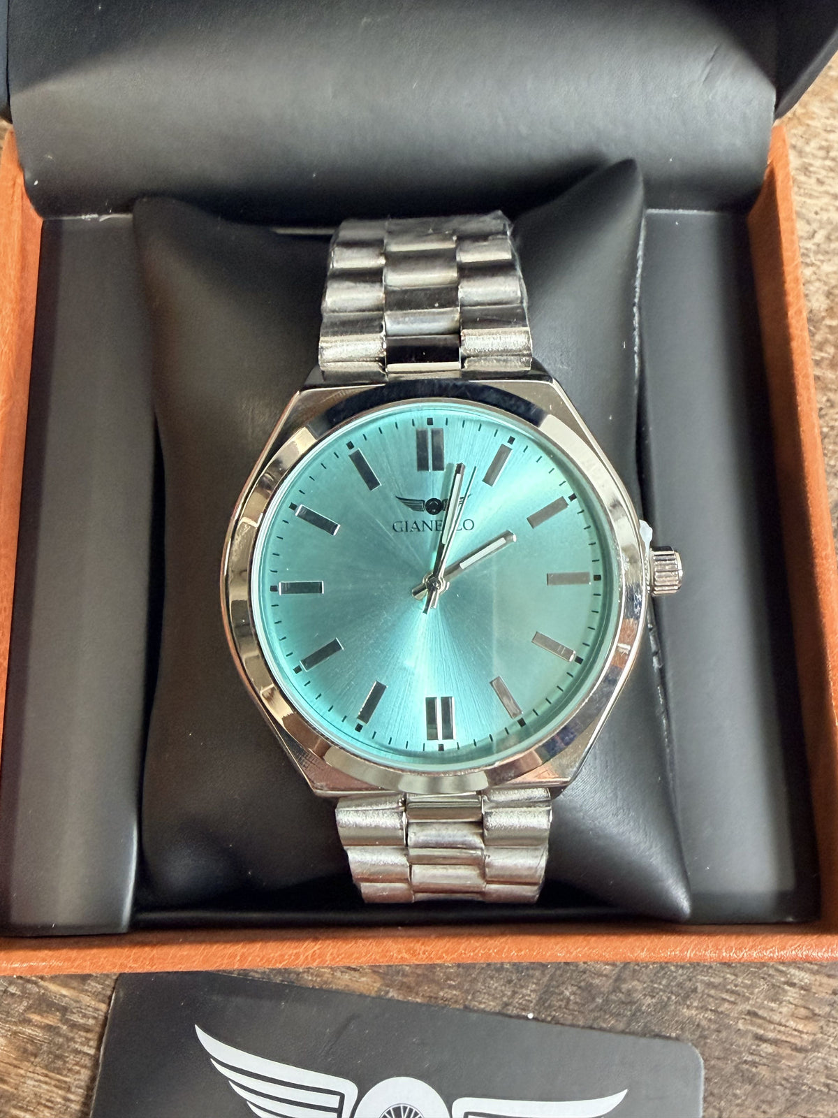 Gianello Presidential Prestige 42mm Blue & Silver Link Watch GNL7922SS NIB - Image 2