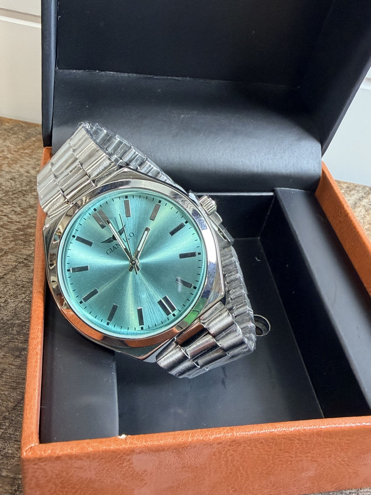 Gianello Presidential Prestige 42mm Blue & Silver Link Watch GNL7922SS NIB - Image 4