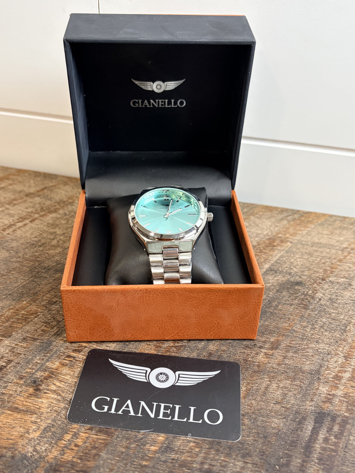 Gianello Presidential Prestige 42mm Blue & Silver Link Watch GNL7922SS NIB - Image 5