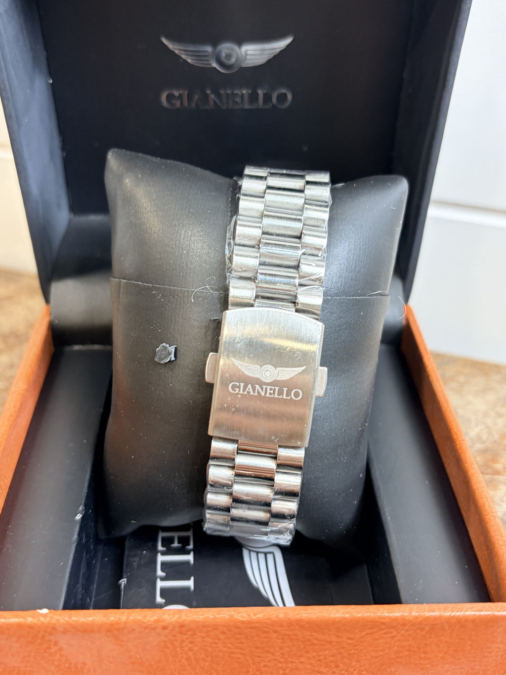 Gianello Presidential Prestige 42mm Blue & Silver Link Watch GNL7922SS NIB - Image 6