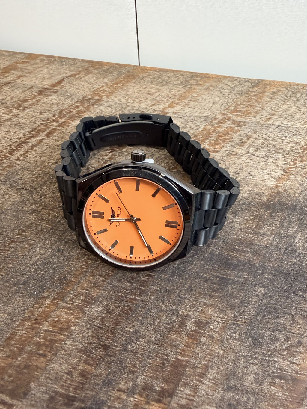 Gianello Presidential Prestige 42mm Orange & Black Link Watch GNL7922GN NIB - Image 5