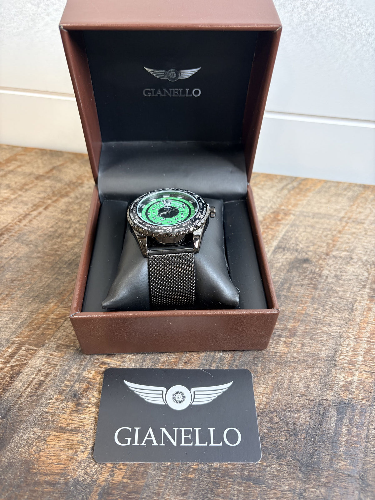 Gianello Spiral Velocity 41 Mesh Strap Watch GNL7939GN - NIB - Image 4