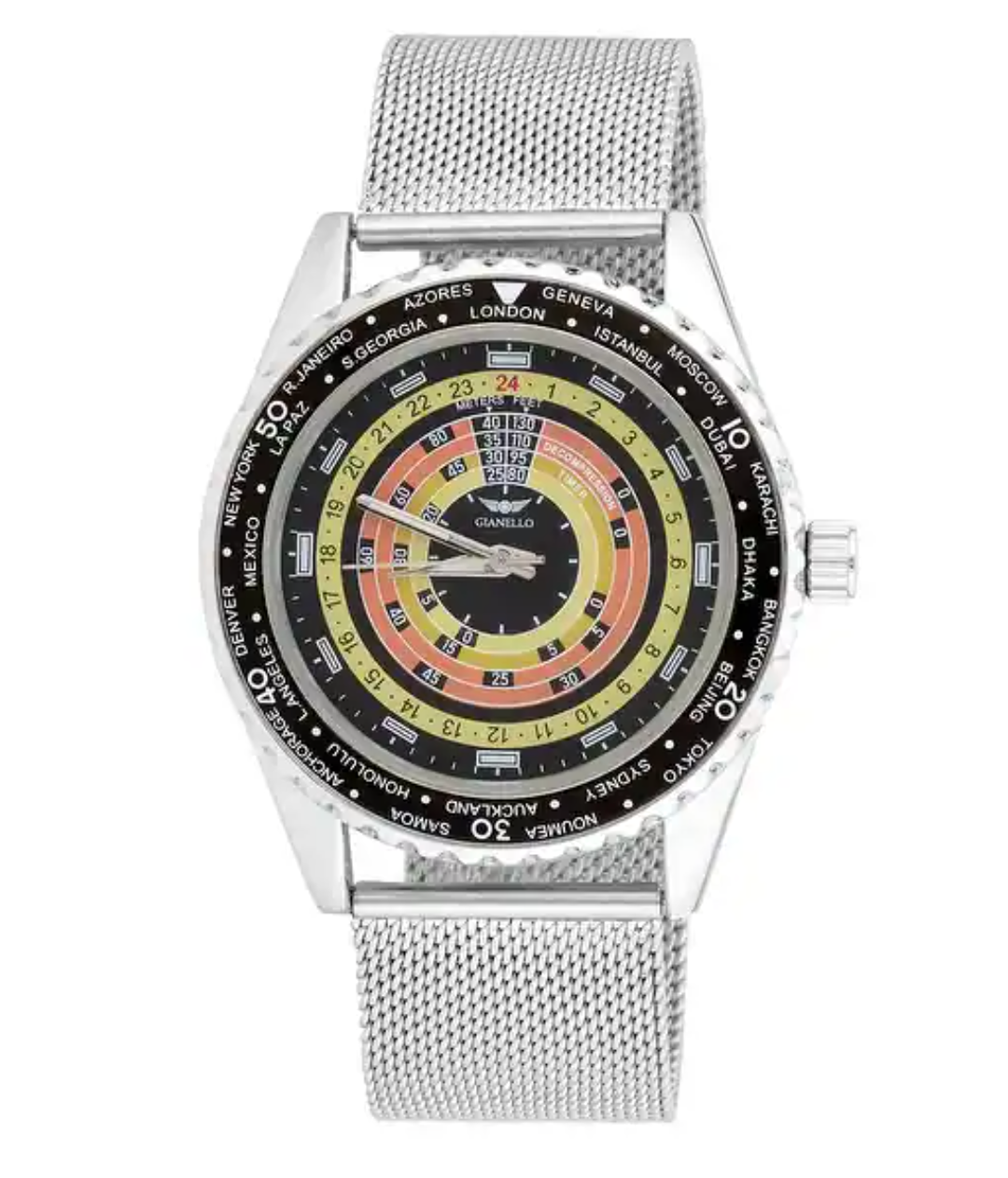 Gianello Spiral Velocity 41 Mesh Watch GNL7930SS - NIB - Image 1
