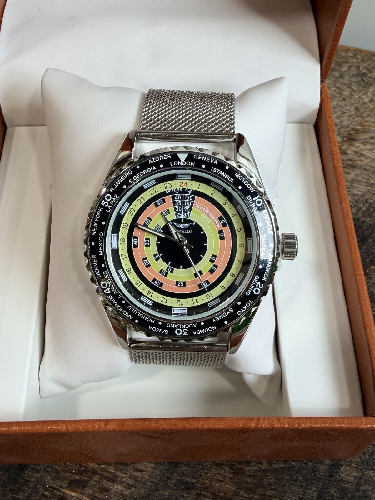 Gianello Spiral Velocity 41 Mesh Watch GNL7930SS - NIB - Image 2