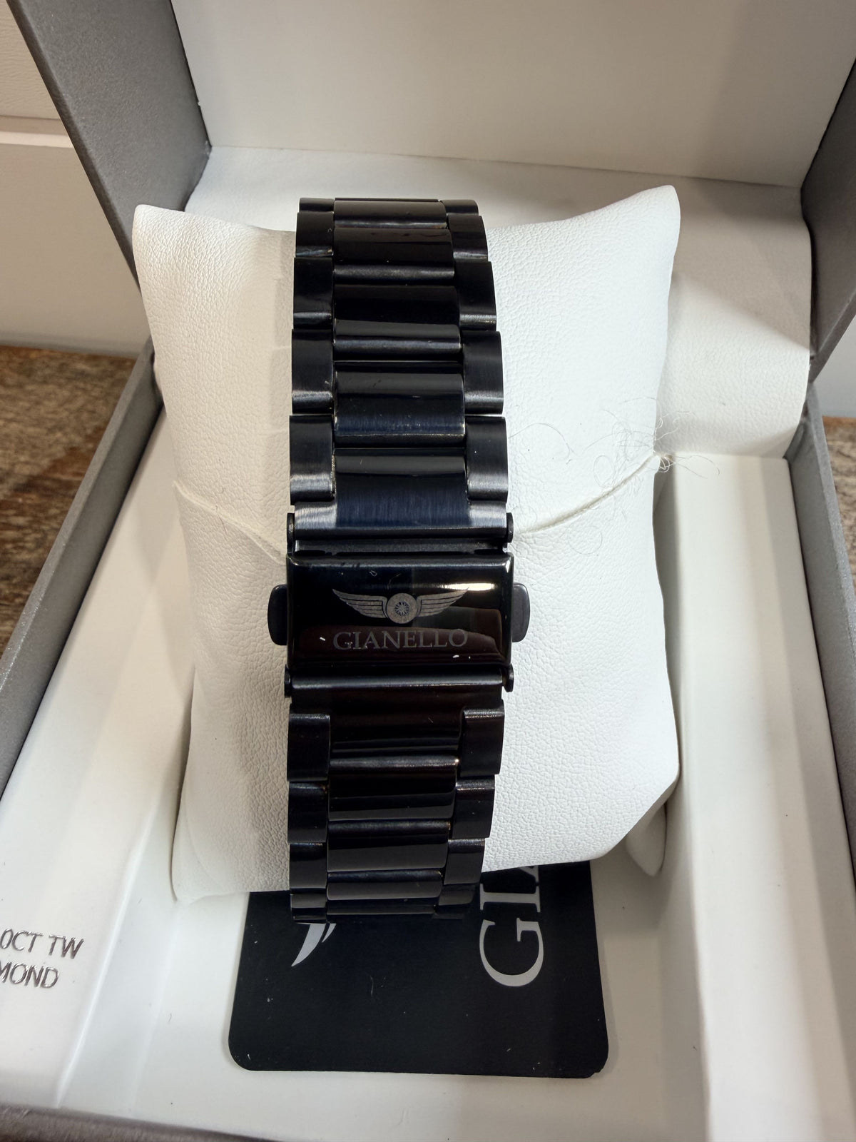 Gianello Stratus Square Black Link Watch 1/10 CT TW GNL7815GN - NIB - Image 6