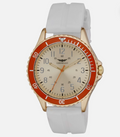 Gianello Vinci Silicone Diver Strap Orange Gold & White Wristwatch - NIB - Image 1