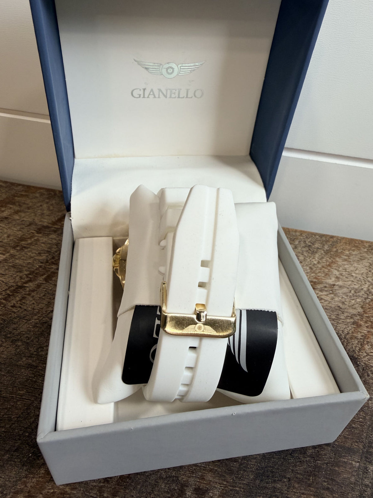 Gianello Vinci Silicone Diver Strap Orange Gold & White Wristwatch - NIB - Image 5