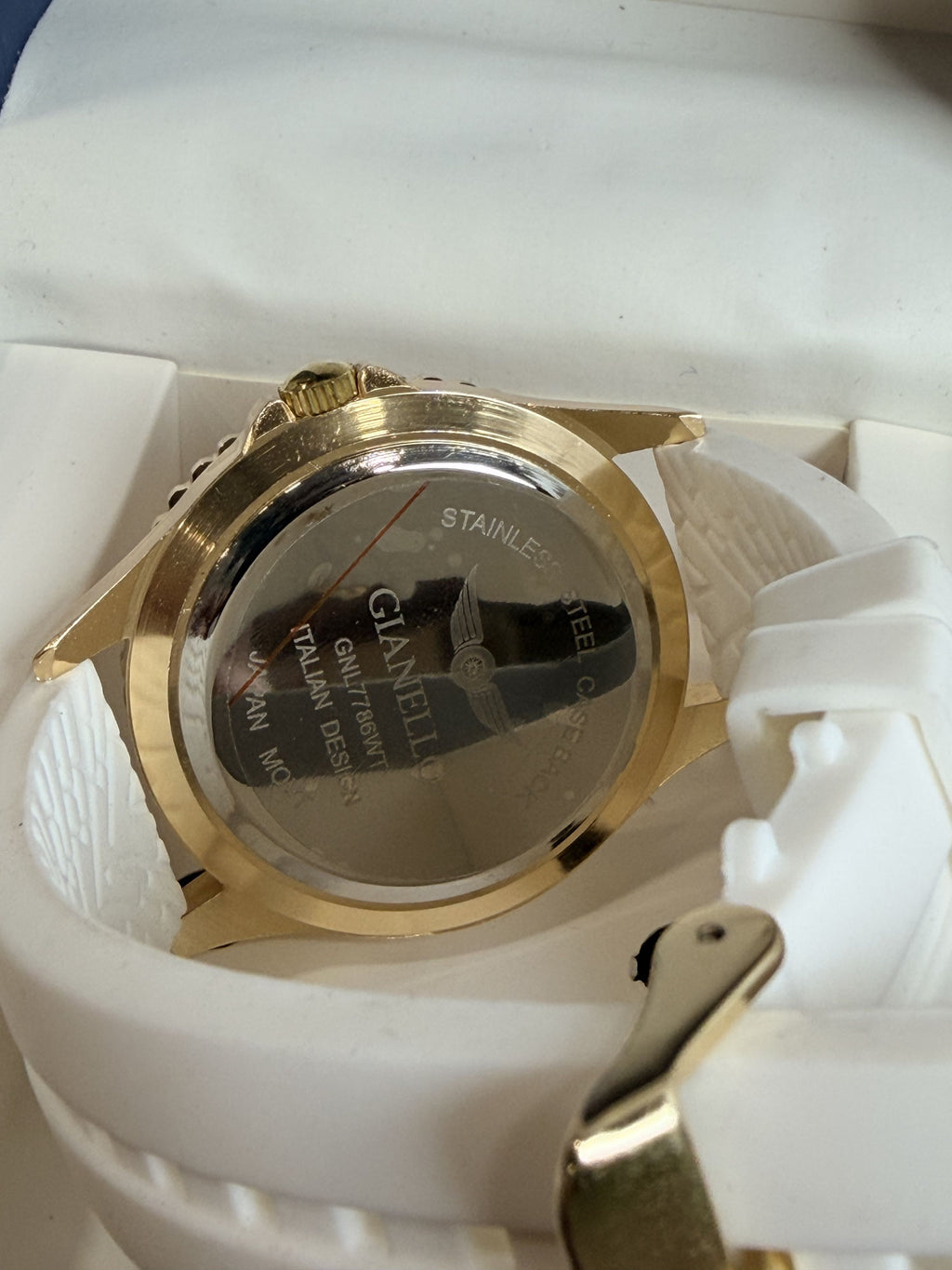 Gianello Vinci Silicone Diver Strap Orange Gold & White Wristwatch - NIB - Image 6