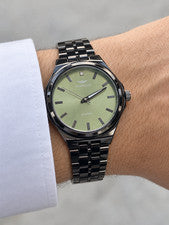 Gianello Zephyr Genuine Diamond Round Black Link Green Dial Watch GNL7820GN NIB - Image 9