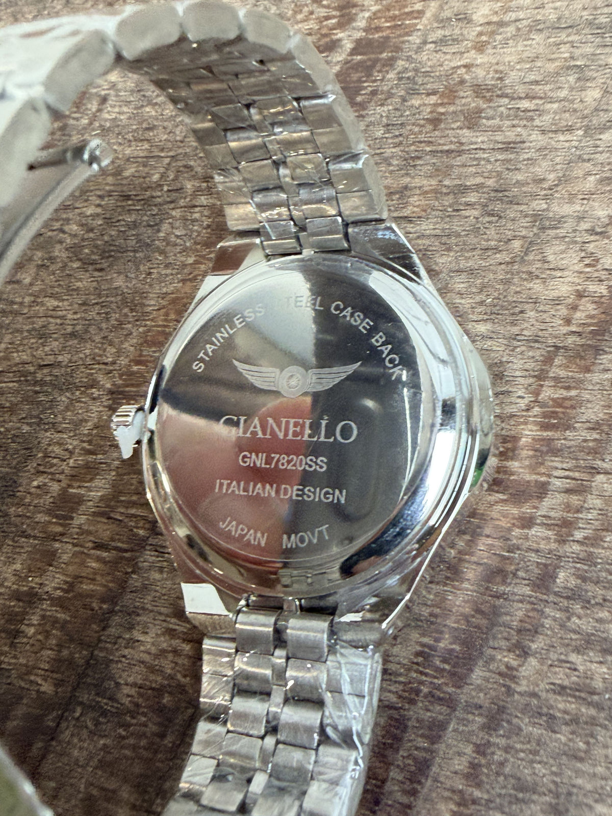 Gianello Zephyr Genuine Diamond Round Silver Link Watch GNL7820SS - NIB - Image 4