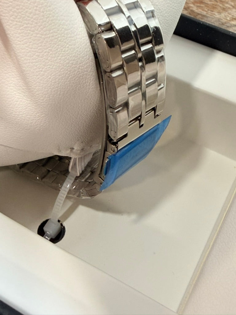 Gianello Zephyr Genuine Diamond Round Silver Link Watch GNL7820SS - NIB - Image 5