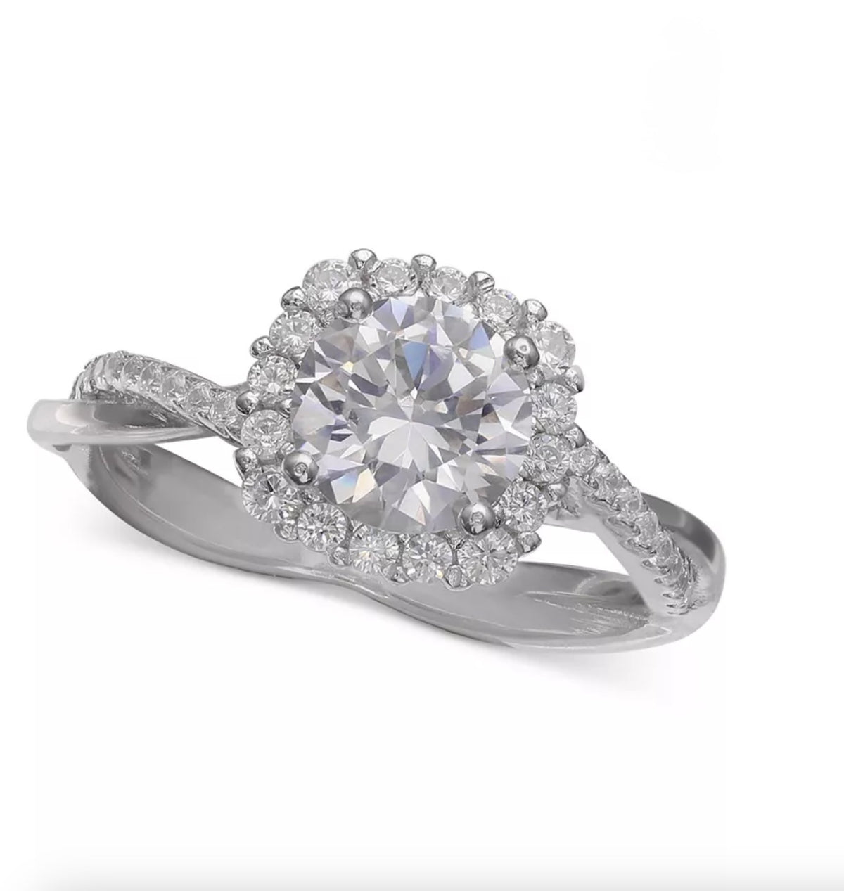 Giani Bernini Cubic Zirconia Halo Ring in Sterling Silver Size 8 - NIB - Image 1