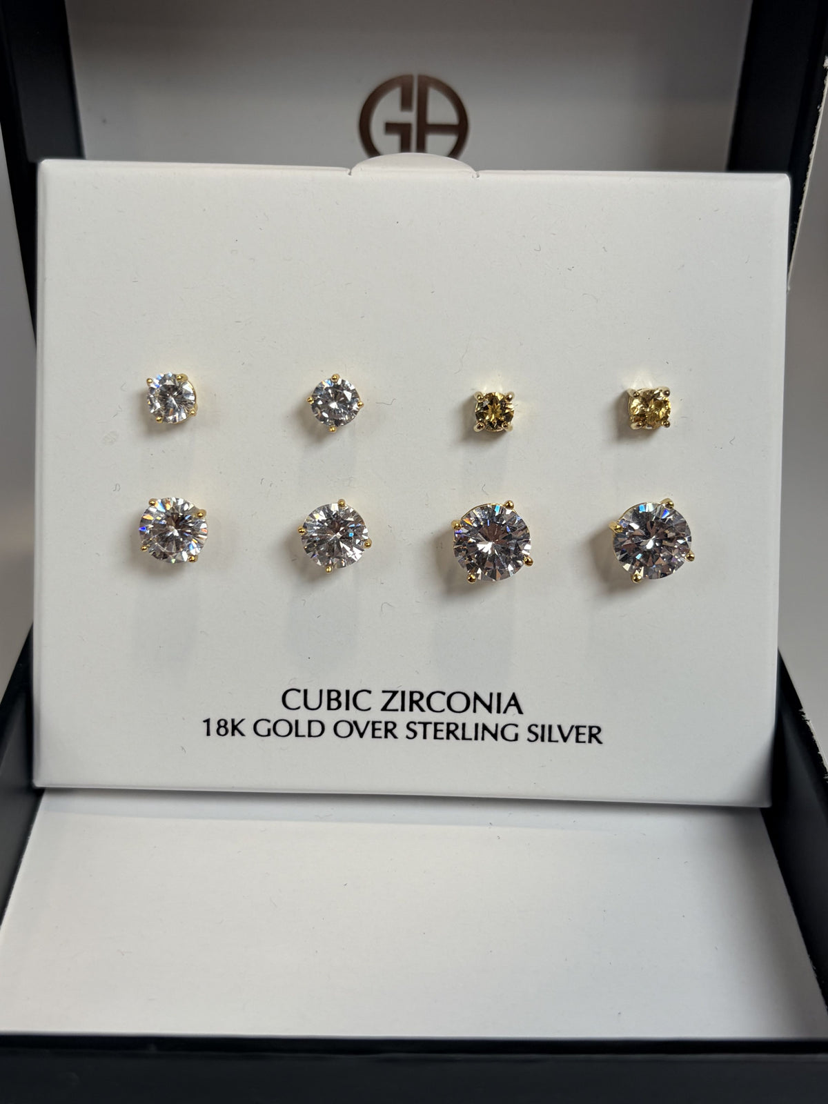Giani Bernini 18K Gold over Sterling Cubic Zirconia Citrine Earring Set - NIB - Image 1