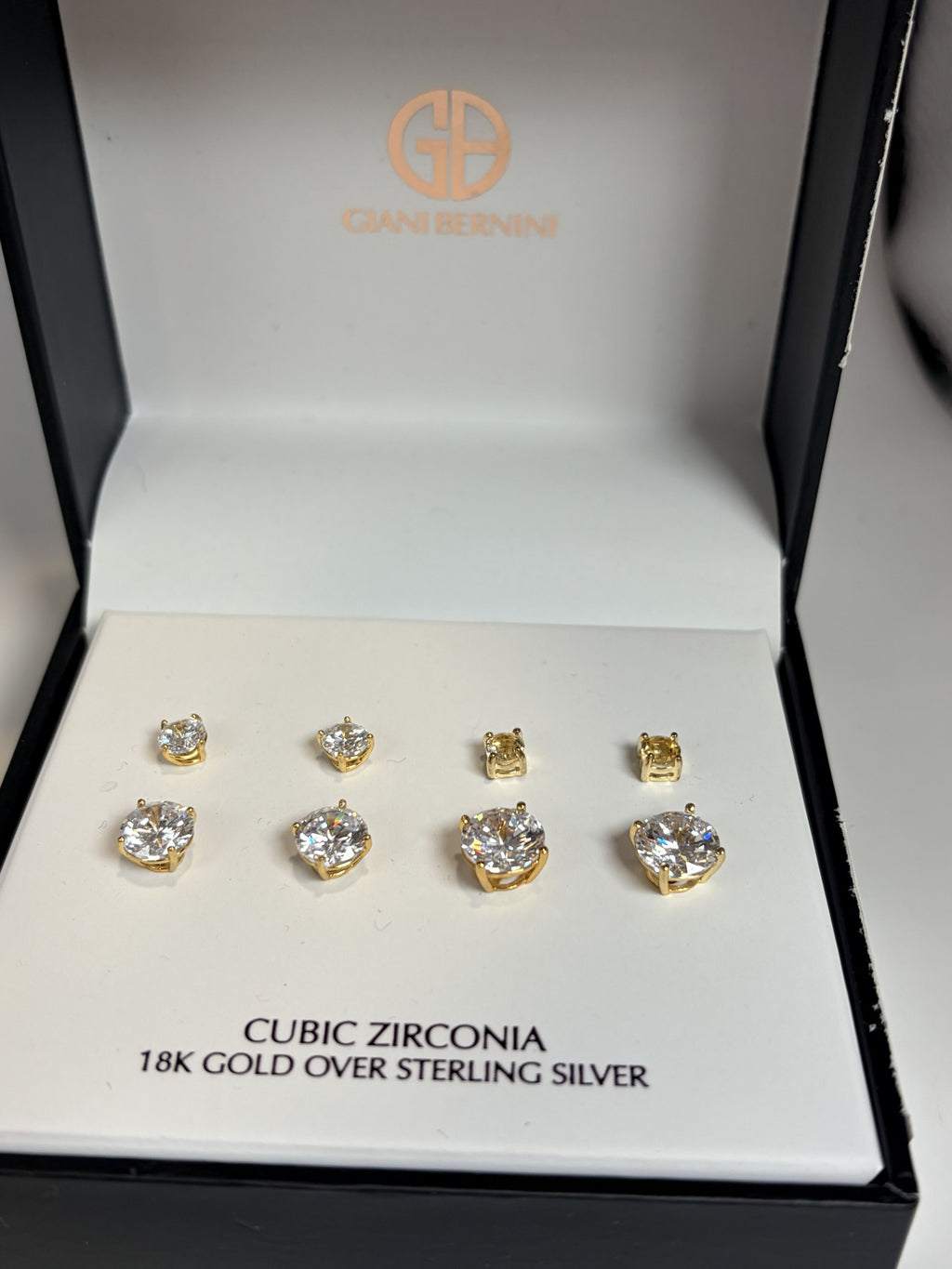 Giani Bernini 18K Gold over Sterling Cubic Zirconia Citrine Earring Set - NIB - Image 2